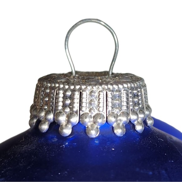 Vintage Christmas By Krebs Holiday Time 4pc Blue Peace Dove Glass Ball Ornaments - Picture 4 of 13